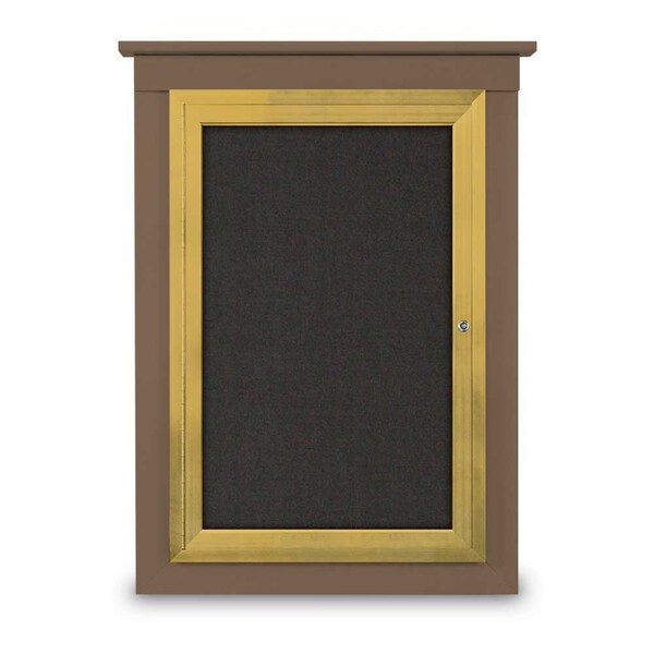 United Visual Products Single Door Enclosed Cathedral Letterboa UV1299CD-BLACK-GREY - main